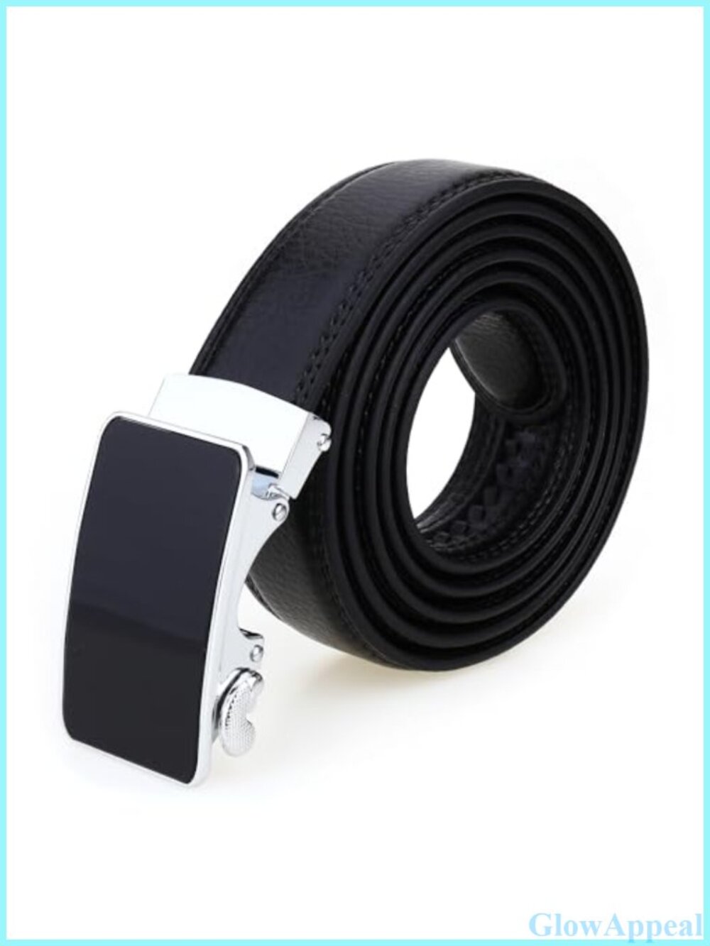 Leather Ratchet Dress Belt Sliding Adjustable Buckle 1 1/4" Trim to Fit